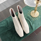 Arden Furtado Fashion Women's Shoes Winter Square Head Elegant Ladies Boots Genuine Leather Matin Boots Big size 43 