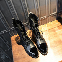 Arden Furtado Fashion Women's Shoes Winter   Elegant Ladies Boots Cross Lacing Elegant Leather Concise Mature Office lady Big size 40