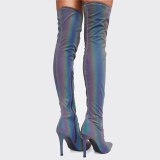 Arden Furtado Fashion Women's Shoes Winter  Pointed Toe Stilettos Heels Zipper Over The Knee High Boots Personality  Leather