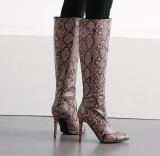 Arden Furtado Fashion Women's Shoes Winter  Pointed Toe Stilettos Heels Zipper  Sexy Elegant Ladies Boots Leather Mature