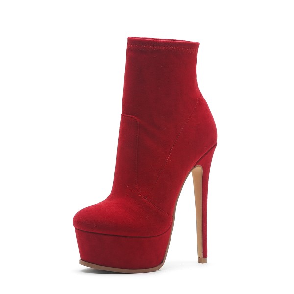 Arden Furtado Fashion Women's Shoes Winter Stilettos Heels Zipper Sexy Elegant Ladies red platform ankle Boots