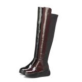 Arden Furtado Fashion Women's Shoes Winter Round Toe Leisure Mature Classics Over The Knee High Boots Mixed Colors Mature