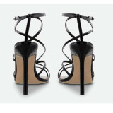 Arden Furtado Summer Fashion Women's Shoes Pointed Toe apricot Stilettos Heels pure color Sexy Elegant Sandals Narrow Band