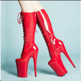 Arden Furtado Fashion Women's Shoes Winter red Pointed Toe Stilettos Heels Zipper Sexy Elegant Ladies extreme heels Boots platform knee high boots