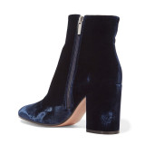 Arden Furtado Fashion Women's Shoes Winter Pointed Toe Chunky Heels Zipper Mature Elegant Short Boots Concise Classics Classics