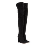 Arden Furtado Fashion Women's Shoes Winter Pointed Toe Chunky Heels Zipper Sexy Elegant Ladies Over the knee Boots high heels