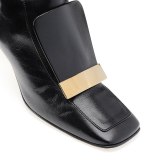 Arden Furtado Fashion Women's Shoes Winter  Square Head  Elegant Ladies Boots Concise Short Boots Leather Concise Classics