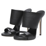 Arden Furtado Summer Fashion Women's Shoes Pointed Toe Stilettos Heels  Sexy Elegant pure color Slippers Personality Leather