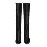 Arden Furtado Fashion Women's Shoes Winter Pointed Toe Stilettos Heels Sexy Mature Elegant Ladies Boots Concise Knee High Boots
