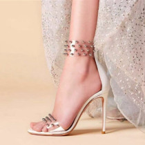 Arden Furtado Summer Fashion Trend Women's Shoes Pointed Toe Stilettos Heels  Sexy Elegant Catwalk Sandals Party Shoes  Back zipper 