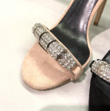 Arden Furtado Summer Fashion Women's Shoes Stilettos Heels  Sexy Elegant Narrow Band Crystal Rhinestone Sandals Buckle Mature 