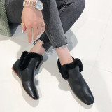 Arden Furtado Fashion Women's Shoes Winter Pointed Toe   Sexy Elegant Add Wool Upset pure color Slip-on Classics Slip on