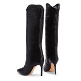 Arden Furtado Fashion Women's Shoes Winter Pointed Toe Stilettos Heels Elegant Ladies Boots Women's Boots Half Boots   Leather