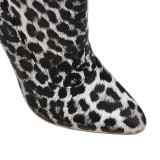 Arden Furtado Fashion Women's Shoes Winter Elegant Ladies Boots Leopard Print Slip-on Waterproof Over The Knee High Boots