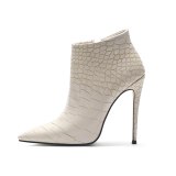 Arden Furtado Fashion Women's Shoes Winter Pointed Toe Stilettos Heels Zipper pure color Elegant Ladies Boots Concise Mature