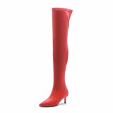 Arden Furtado Fashion Women's Shoes Winter Pointed Toe Stilettos Heels Elegant Ladies Boots pure color Over The Knee High Boots