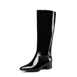 Arden Furtado Fashion Women's Shoes Winter Pointed Toe Elegant Ladies Boots Concise Mature pure color Slip-on Knee High Boots