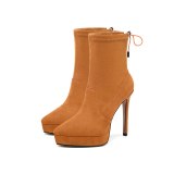 Arden Furtado Fashion Women's Shoes Winter  Pointed Toe Stilettos Heels  Sexy Elegant Ladies Boots Concise pure color Short Boot