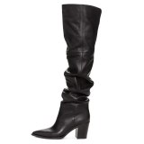 Arden Furtado Fashion Women's Shoes Winter  Pointed Toe Chunky Heels  Sexy Elegant  Over The Knee High Boots Concise Mature