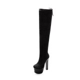 Arden Furtado Fashion Women's Shoes Winter pure color Waterproof Elegant Ladies Boots Concise Mature Over The Knee High Boots