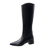 Arden Furtado Fashion Women's Shoes Winter Pointed Toe  Elegant Ladies Boots Concise Mature Slip on Women's Boots Knee High Boot