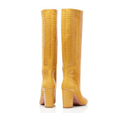 Arden Furtado Fashion Women's Shoes Winter Pointed Toe Stilettos Heels Classics pure color Leather Slip-on Sexy Elegant Ladies Boots 