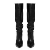 Arden Furtado Fashion Women's Shoes Winter  Pointed Toe Stilettos Heels Sexy Classics Leather Slip-on Elegant Ladies Boots Concise Mature Knee High Boots 
