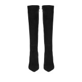 Arden Furtado Fashion Women's Shoes Winter  Pointed Toe Stilettos Heels zipper pure color knee high boots    Sexy Elegant Ladies Boots Concise Mature Big size 46