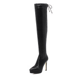 Arden Furtado Fashion Women's Shoes Winter Pointed Toe Stilettos Heels Zipper pure color Women's Boots Big size 42