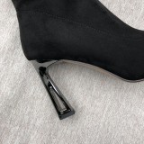 Arden Furtado Fashion Women's Shoes Winter Pointed Toe Stilettos Heels  Sexy Elegant Ladies Boots pure color Slip-on Short Boots