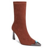 Arden Furtado Fashion Women's Shoes Winter Pointed Toe Stilettos Heels  Sexy Elegant Ladies Boots pure color Slip-on Short Boots