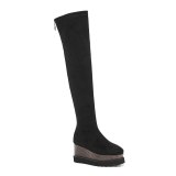 Arden Furtado  Fashion Women's Winter Waterproof  Sexy Elegant Ladies Boots Concise Mature  pure color Over The Knee High B
