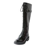 Arden Furtado Fashion Women's Shoes Winter Cross Lacing Sexy Elegant Ladies Boots Concise Mature Round Toe Knee High Boots