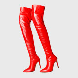 spring autumn winter boots high heels 12cm stilettos boots sexy fashion shoes woman back zipper thigh high boots