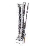 Arden Furtado Fashion Women's Shoes Winter Waterproof pure color silver Elegant Ladies Boots Concise Over The Knee High Boots