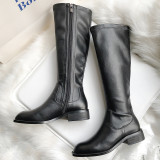 Arden Furtado Fashion Women's Shoes Winter pure color new Concise Women's Boots Leather Mature Classics Zipper  Big size 40