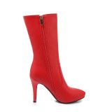 Arden Furtado Fashion Women's Shoes Winter Pointed Toe Stilettos Heels Zipper pure color Elegant Ladies Boots Concise Big size46