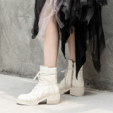 Arden Furtado Fashion Women's Shoes Winter pure color Concise Lace up Classics Women's Boots Short Boots Matin Boots Big size 40