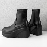 Arden Furtado Fashion Women's Shoes Winter Elegant Ladies Boots Concise Personality Women's Boots Mature pure color Slip-on