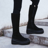 Arden Furtado Fashion Women's Shoes Winter pure color Zipper New Matte Classics Women's Boots Knee High Boots