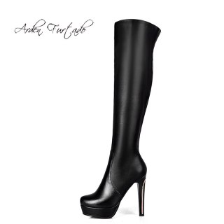 Arden Furtado Fashion Women's Shoes Winter   Sexy Elegant Ladies Boots Concise Waterproof Mature Over The Knee High Boots