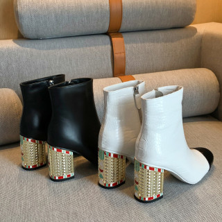 Arden Furtado Fashion Women's Shoes Winter Women's Boots white ankle Boots Leather Crystal Rhinestone booties