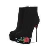 Arden Furtado Fashion Women's Shoes Winter  Pointed Toe Stilettos Heels Zipper Platform Elegant short Boots Concise Mature