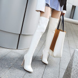 Arden Furtado Fashion Women's Shoes Winter  Pointed Toe Stilettos Heels Zipper pure color Elegant Ladies Boots Concise Mature