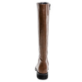 Arden Furtado Fashion Women's Shoes Winter  Sexy Elegant Ladies Boots Leather brown Concise Mature  pure color Knee High Boots