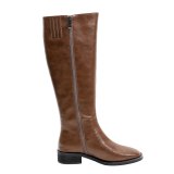 Arden Furtado Fashion Women's Shoes Winter  Sexy Elegant Ladies Boots Leather brown Concise Mature  pure color Knee High Boots