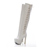 Arden Furtado Fashion Women's Shoes Winter Pointed Toe Stilettos Heels Classics Leather pure color stilettos boots Over The Knee High Boots