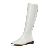 Arden Furtado Fashion Women's Shoes Winter Pointed Toe pure color Classics Mature Classics Back zipper Knee High Boots  Leather