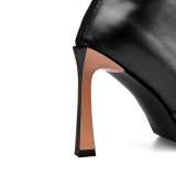 Arden Furtado Fashion Women's Shoes Winter Pointed Toe Stilettos Heels Zipper Classics Mature Classics Concise Knee High Boots