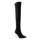 Arden Furtado Fashion Women's Shoes Winter Pointed Toe Chunky Heels Concise pure color Elegant Over The Knee High Boots